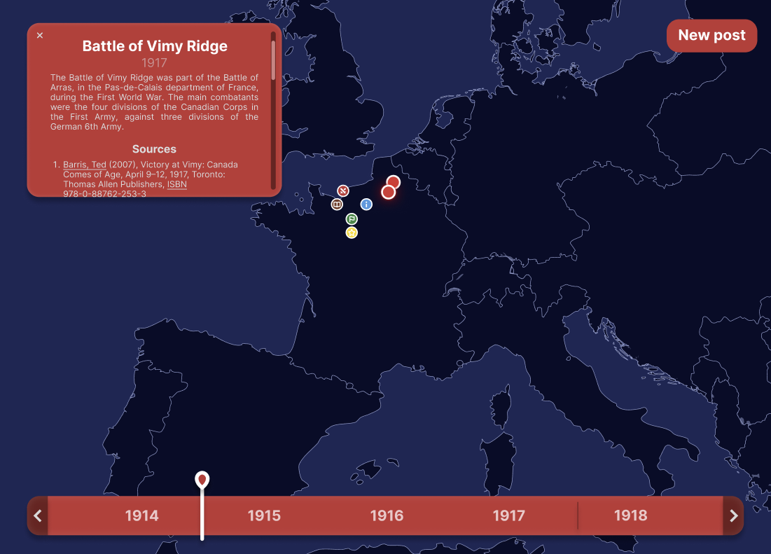 Greatwar-interactive app interface